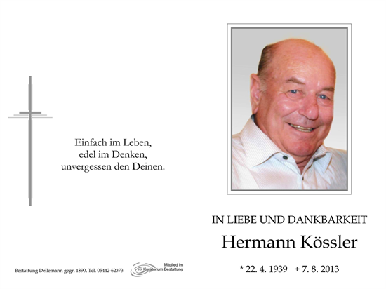 Hermann Kössler verstorben